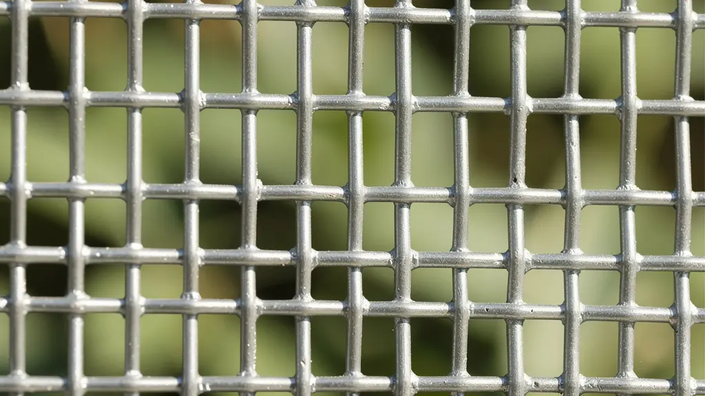 Détail des mailles soudées d'un panneau rigide en acier galvanisé